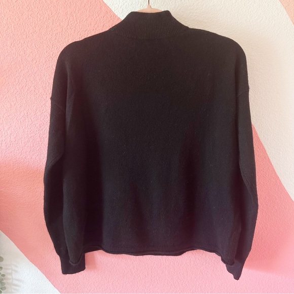Madewell True Black Cashmere Mock Neck Sweater XXS - Picture 3 of 7
